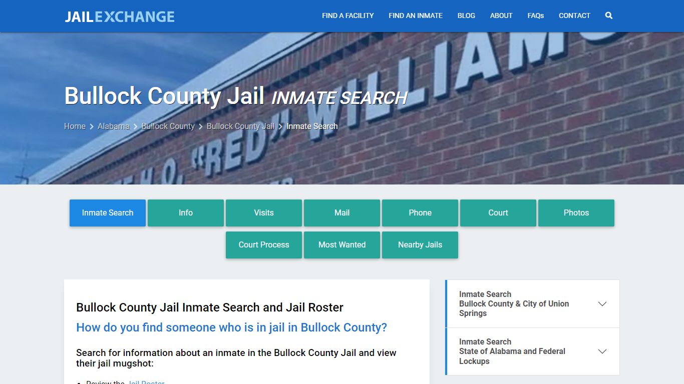 Inmate Search: Roster & Mugshots - Bullock County Jail, AL