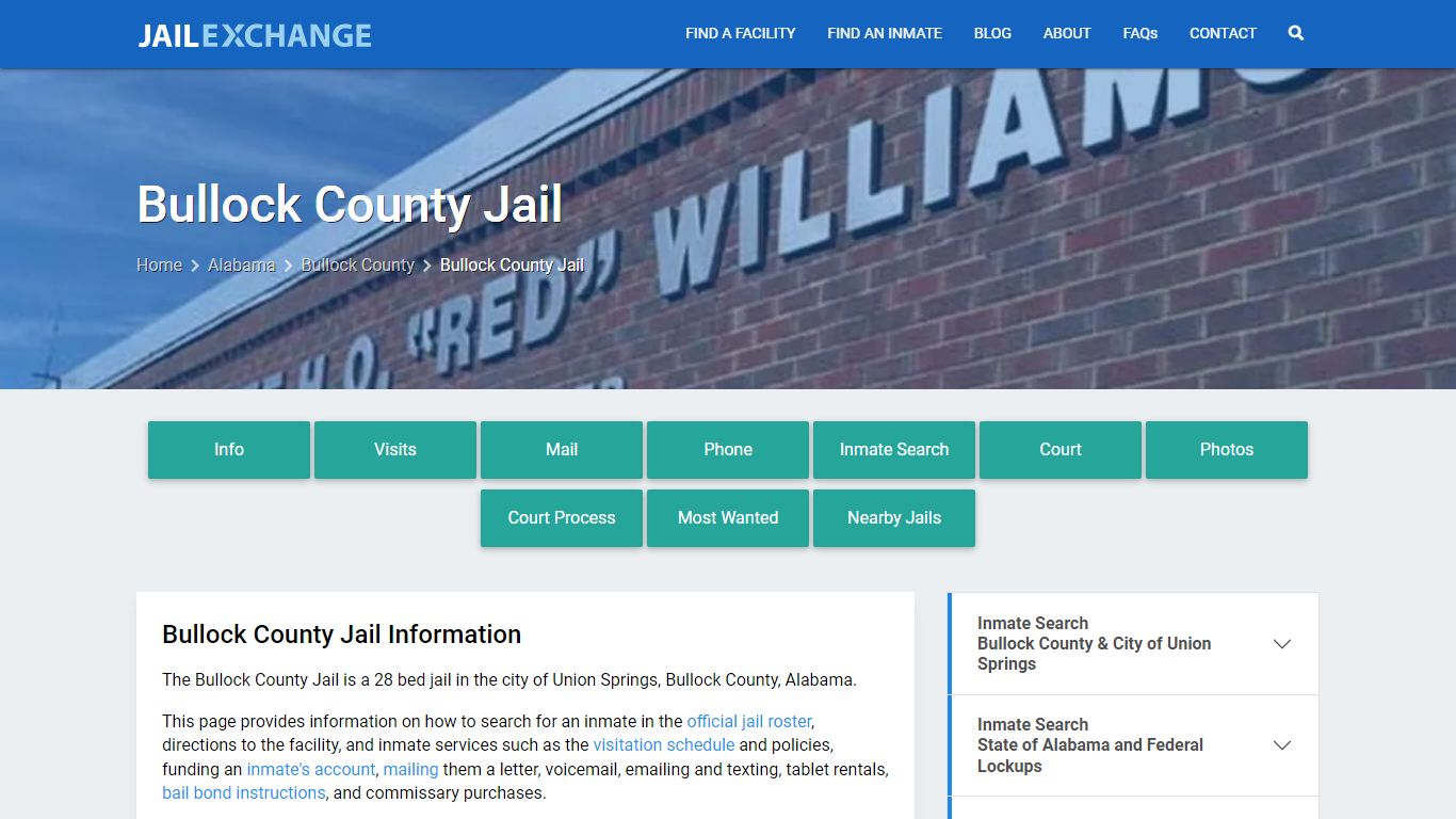 Bullock County Jail, AL Inmate Search, Information